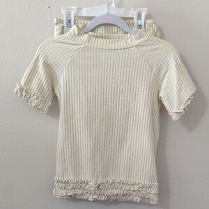 Ruffle Butts Yellow + White Seersucker Two-Piece Swimsuit Girls Size 6